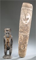 Board & figure from South Pacific. 20th century.