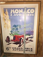 1934  Monoco Grand Prix car race repro poster