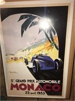 1933 Monaco Grand Prix race repro poster