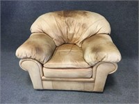 Natural Leather Oversized Chair