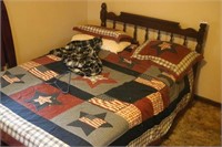 Full size bed & bedding