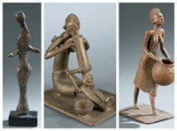 3 contemporary West African metal sculptures.