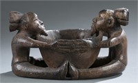 Luba style figural bowl. c. 20th century