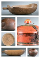 6 ethnographic vessels. 20th century.