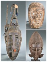 3 African style masks. 20th century.