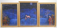 Komarova Russian Triptych Christmas Painting