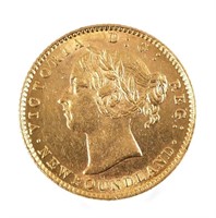 1888 Newfoundland 2 Dollar Gold Coin