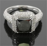 14k WG Black & White Diamond Ring