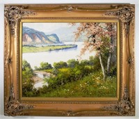 Laszlo Neogrady Serene Landscape Oil on Canvas
