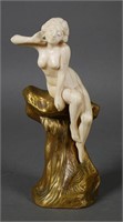 Signed Affortunato Gori Carved Ivory Nude Statue