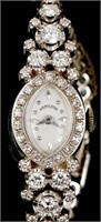 14k Ladies Diamond Hamilton Wristwatch 4.25ct