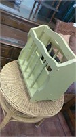 Green magazine rack