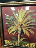 Beautiful palm tree picture in gold  frame