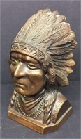 Bronze Cast Metal Native American Chief Bank
