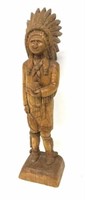 Carved Wooden Cigar Store Chief (12in H)