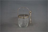 Craftsman Old Bamboo Glass Ice Bucket with Tongs