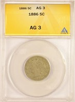 Key 1886 Liberty Nickel.