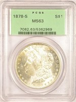 A 2nd Choice 1878-S Morgan Dollar.