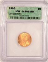 Gem 1995 Double Die Lincoln Cent.