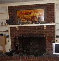 Lot #108 Entire Contents of fireplace mantel