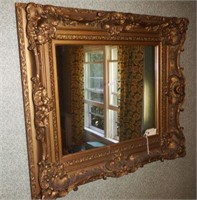 Lot #66 Exquisite antique wooden framed mirror