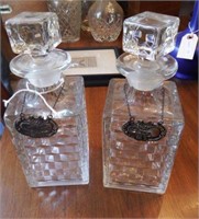 Lot #50 Pair of pattern glass decanters with