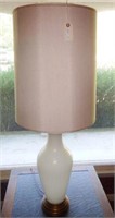 Lot #8 Translucent white bulbous table lamp 38”