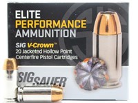 20rds Sig Sauer 40S&W 165gr V-Crown JHP Cartridges