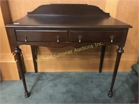 TWO DRAWER MAHOGANY SERVING TABLE
