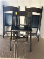 (3) wooden folding chairs