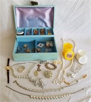 Vintage Jewelry Box Full of Costume Jewelry