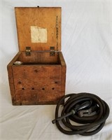 Antique Soldering Iron in Wood Box
