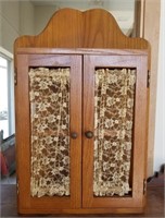 Vintage Wooden Corner Curio Cupboard