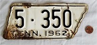 1962 Tennessee Motorcycle license plate tag