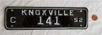1952 Knoxville License plate topper original