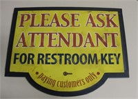 Gas Station Restroom Key Sign 17" x 21"