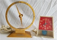 (2) vintage clocks, Sun beam and 1953 deco clock