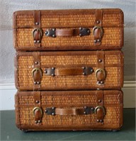 Vintage 3-Drawer Small Rattan Chest