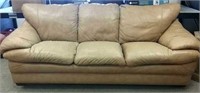 99"  Tan Leather Sofa