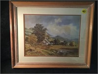 Country Scene Print with Nice Wood Frame