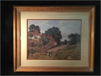 Country Scene Print by E.W. Waite  with a Wood
