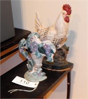 Vintage Doorstopper, Rooster & Small Table