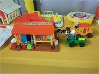 Vintage Fisher-Price western town toy set