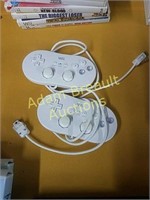 Two Wii game controllers