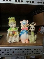 3 vintage Baby World Co squeaker toys