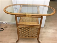 BAMBOO AND GLASS TABLE