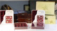 Lot of 3 Jewelry Boxes and 4 Stax Displays