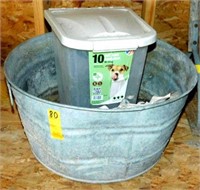 Galvanized Metal Tub/Pet Food Container