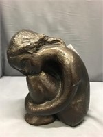 Clay Statue of Kneeling Girl