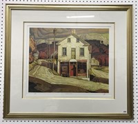 "Old Store in Salem" by A.J. Casson Framed Print